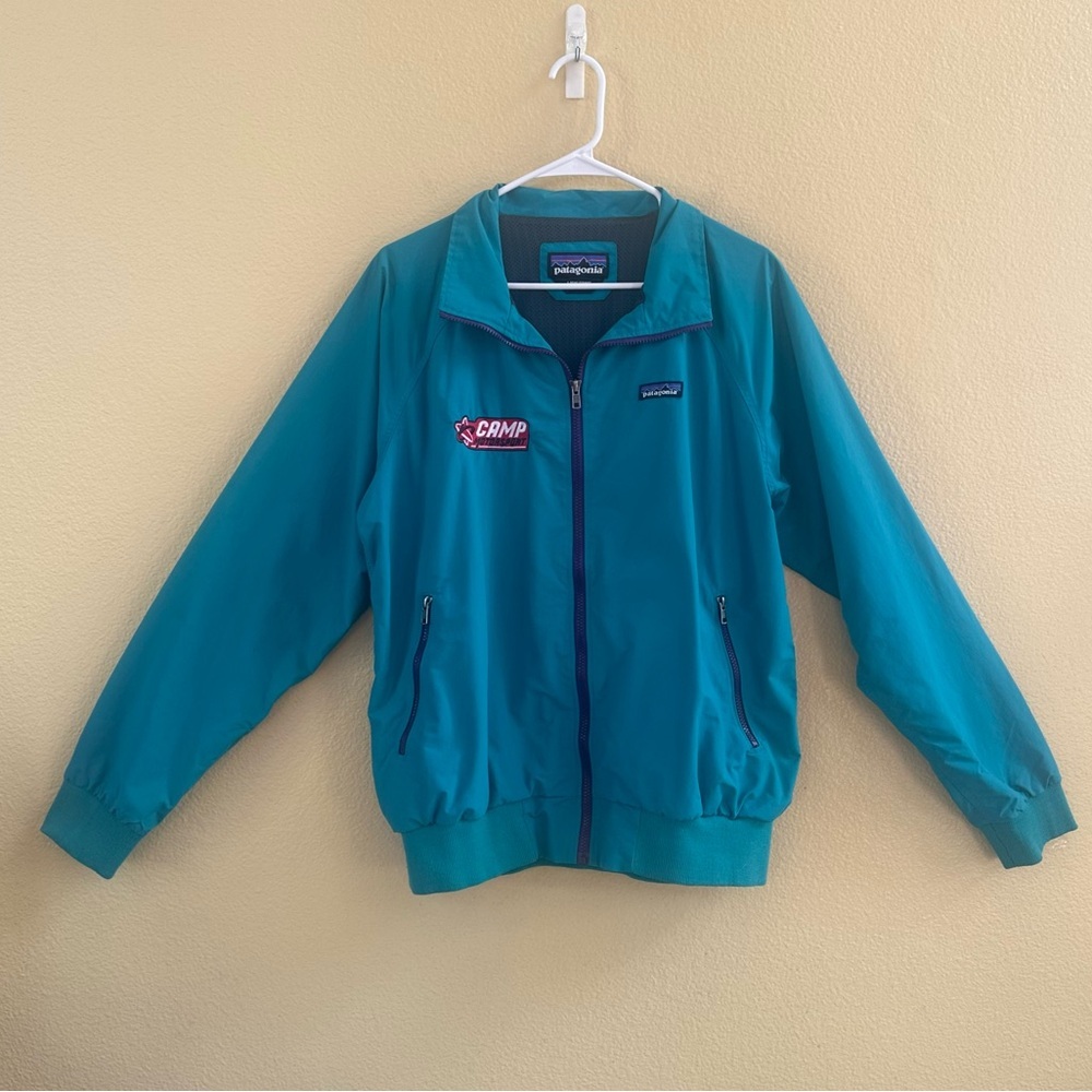 Patagonia Rare Teal “Baggies” Retro Look Windbreaker Jacket Large EUC! - Picture 2 of 13